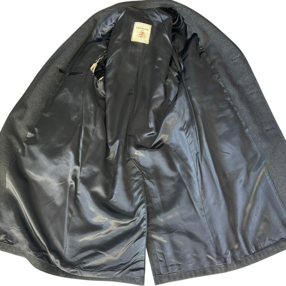 Vintage Crombie Overcoat Sz 44R Charcoal Gray Aberdeen Scotland Made in USA - Picture 3 of 9